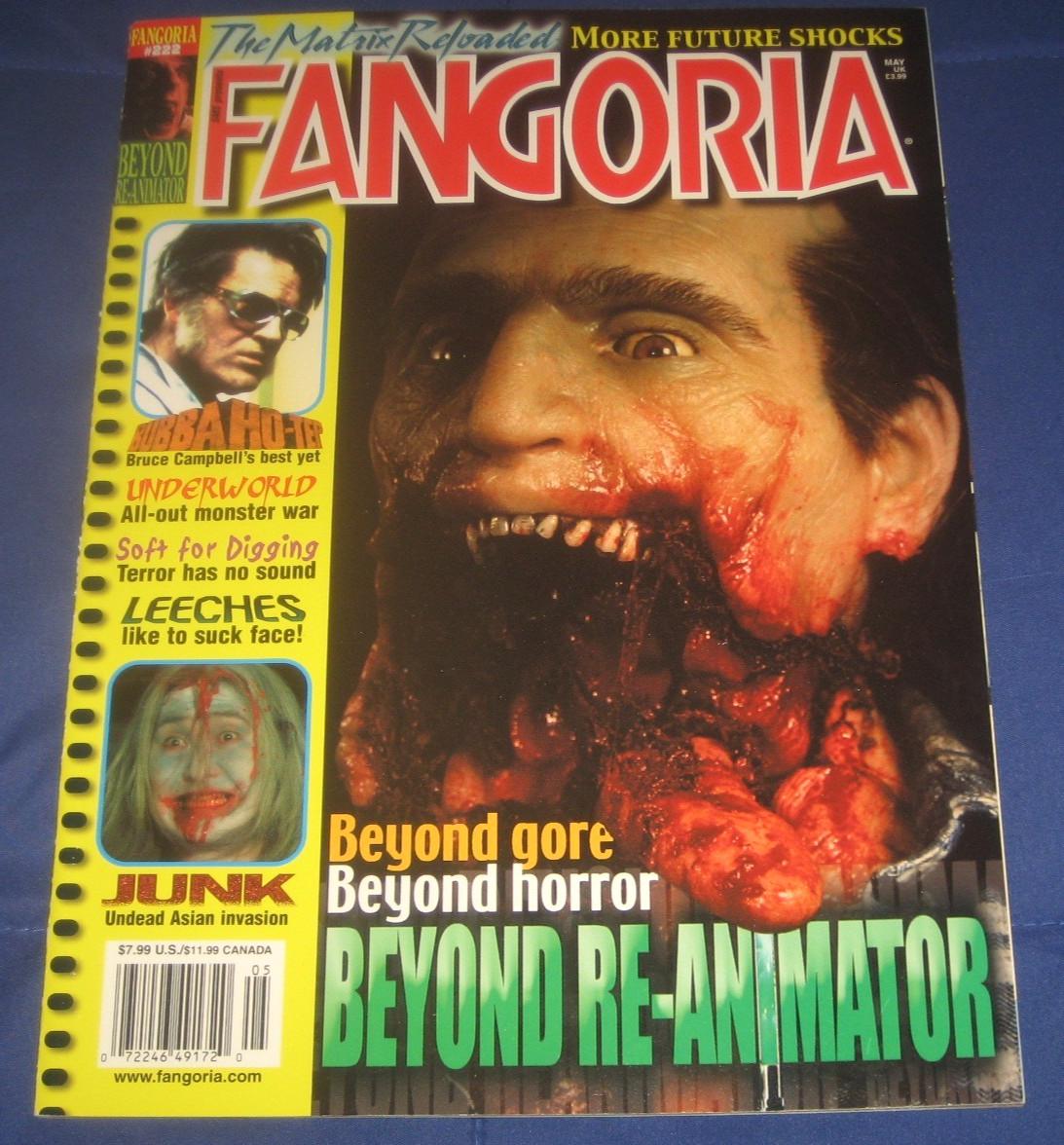FANGORIA  # 222  - BEYOND TH RE-ANIMATOR / LEECHES ! /  MORE