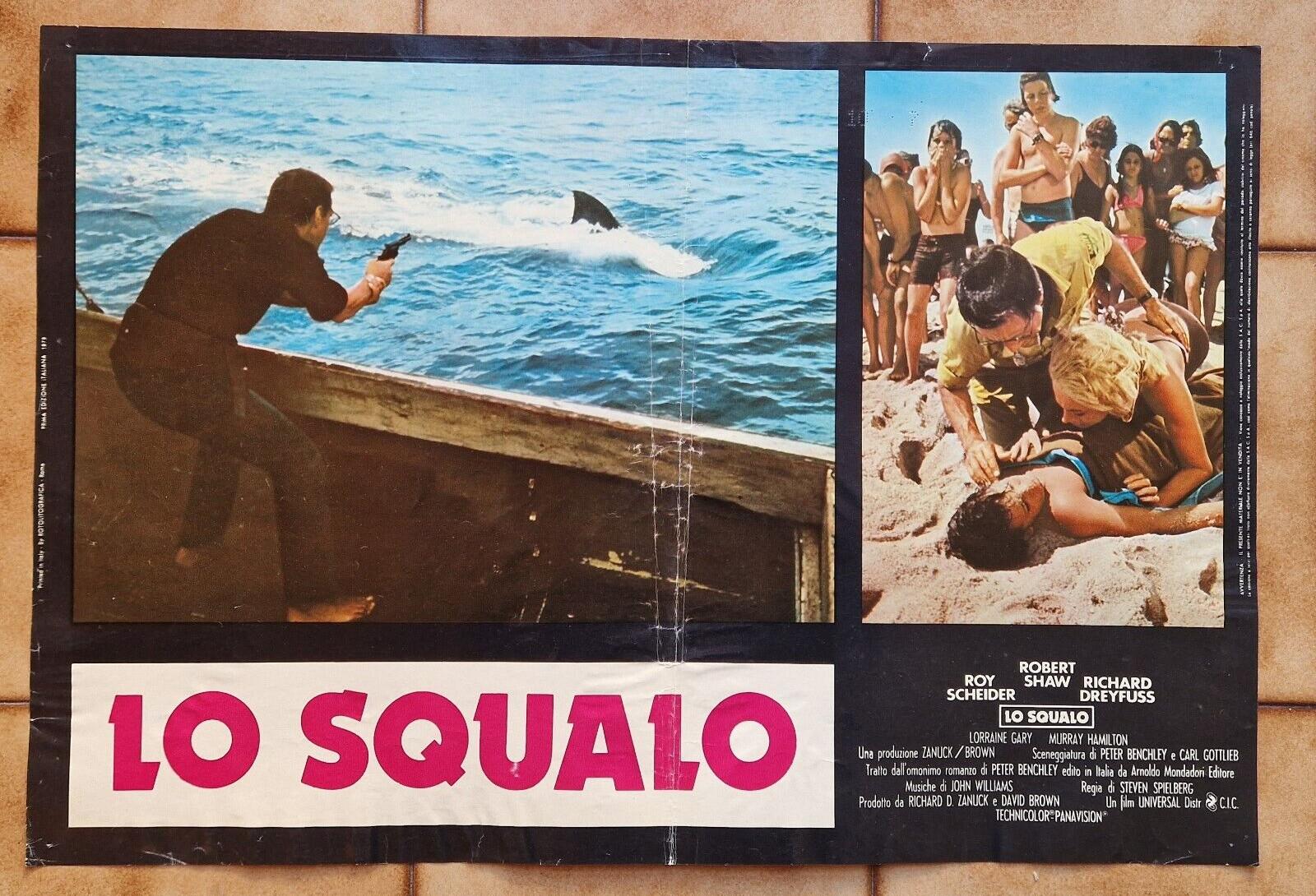 LO SQUALO JAWS SCHEIDER DREYFUSS SPIELBERG FOTOBUSTA ORIGINALE 1975