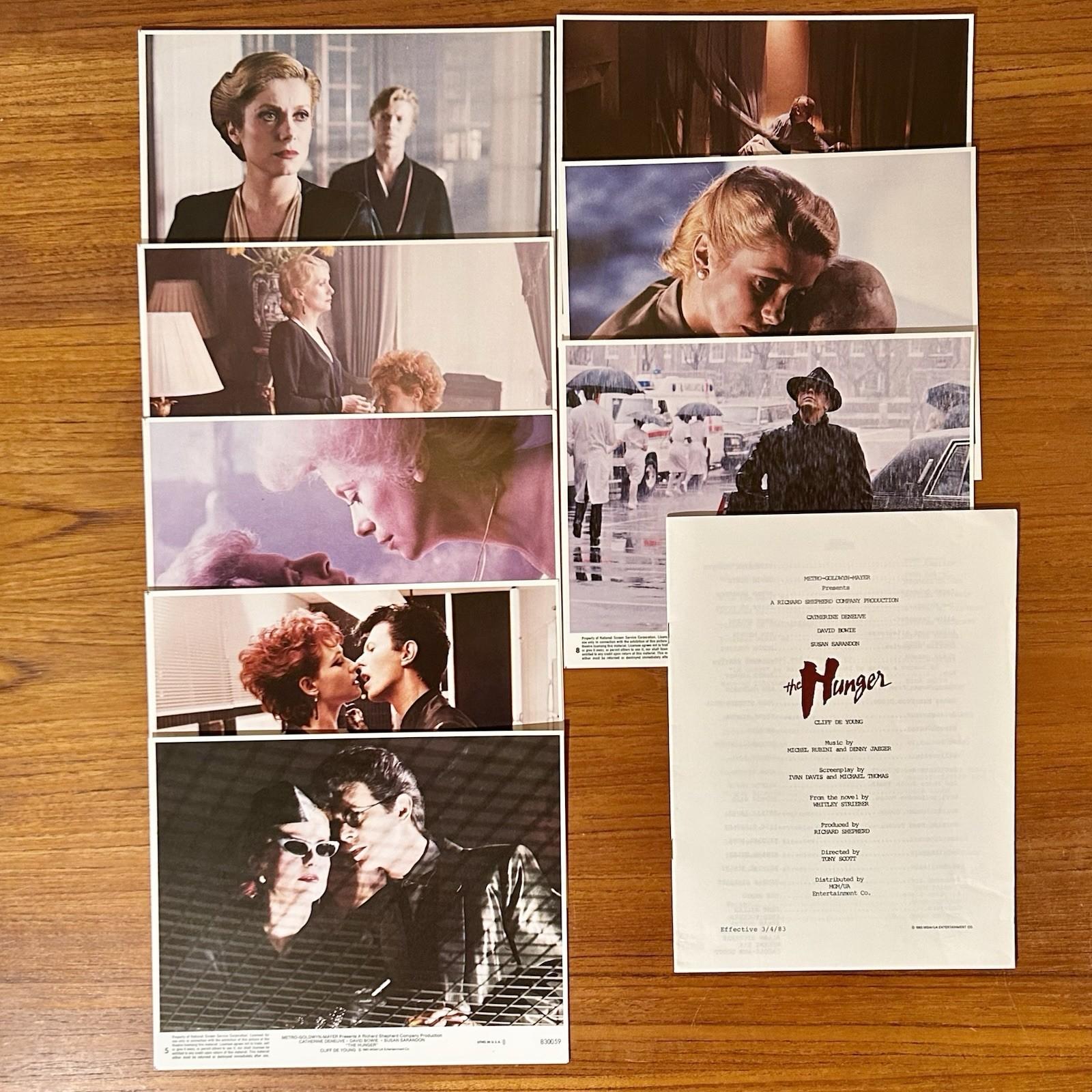 THE HUNGER 1983 Press Kit Lobby Cards RARE David Bowie Catherine Deneuve Vampire