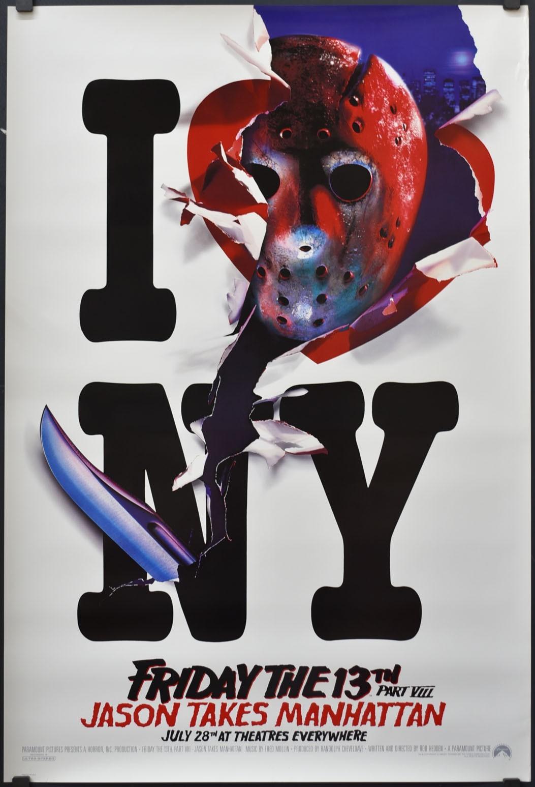 Friday The 13TH PART VIII Jason Takes Manhattan 1989 27X40 ADV MOVIE POSTER