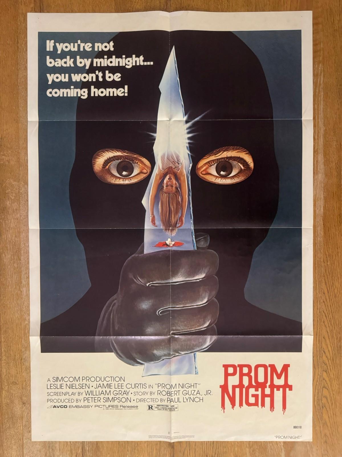 VTG PROM NIGHT 1980 ORIGINAL POSTER US 1-SHEET ONE-SHEET 27x41 JAMIE LEE CURTIS