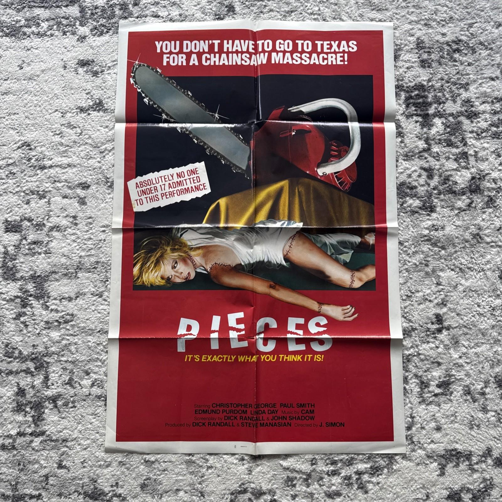 Pieces Original 27x41 One Sheet 1982 Christopher George  Horror Slasher 