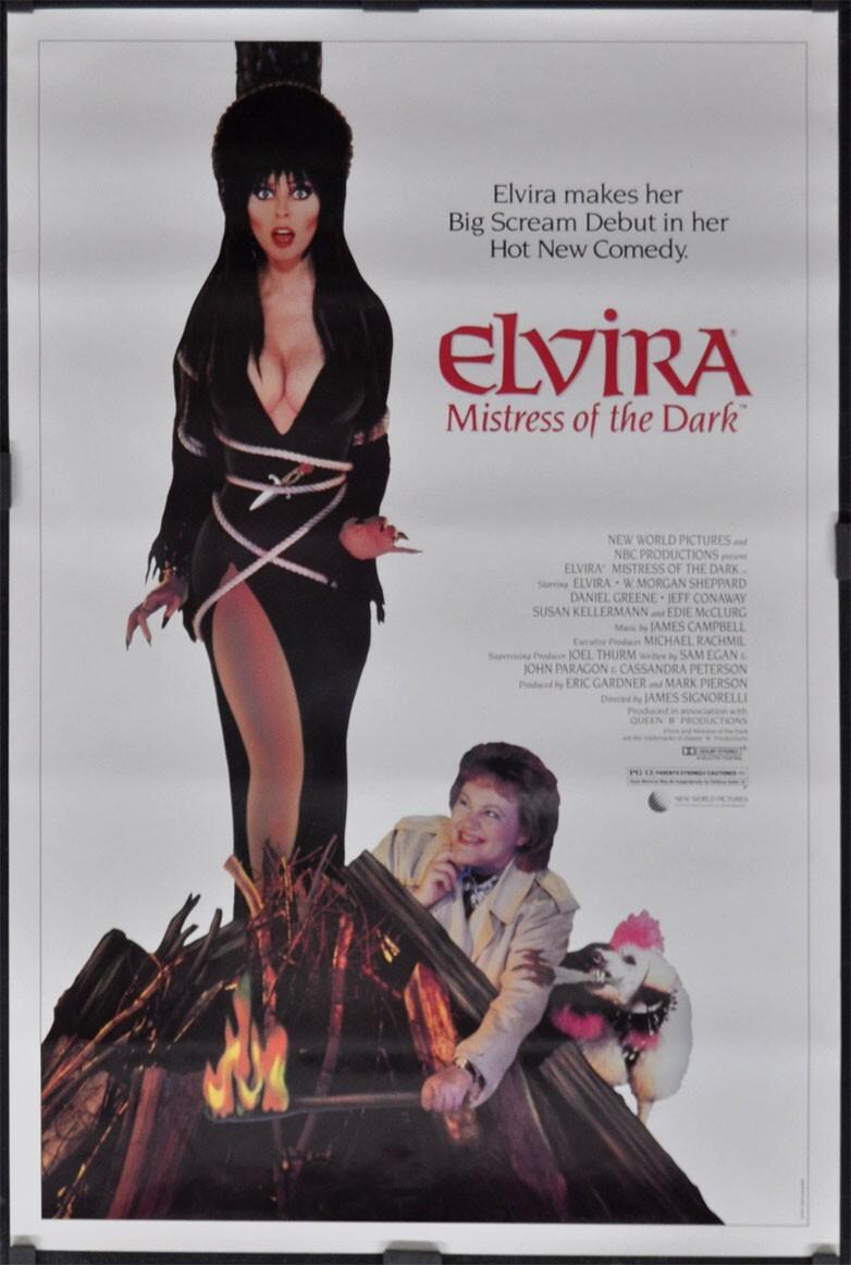 Elvira MISTRESS OF THE DARK 1988 ORIG 27X41 MOVIE POSTER CASSANDRA PETERSON