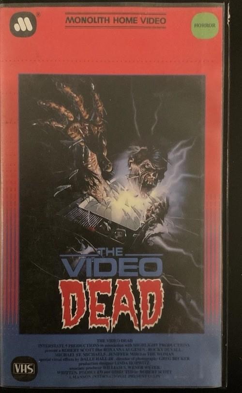 The Video Dead VHS NTSC 1987 Monolith Home Video release Horror Zombies Rare HTF