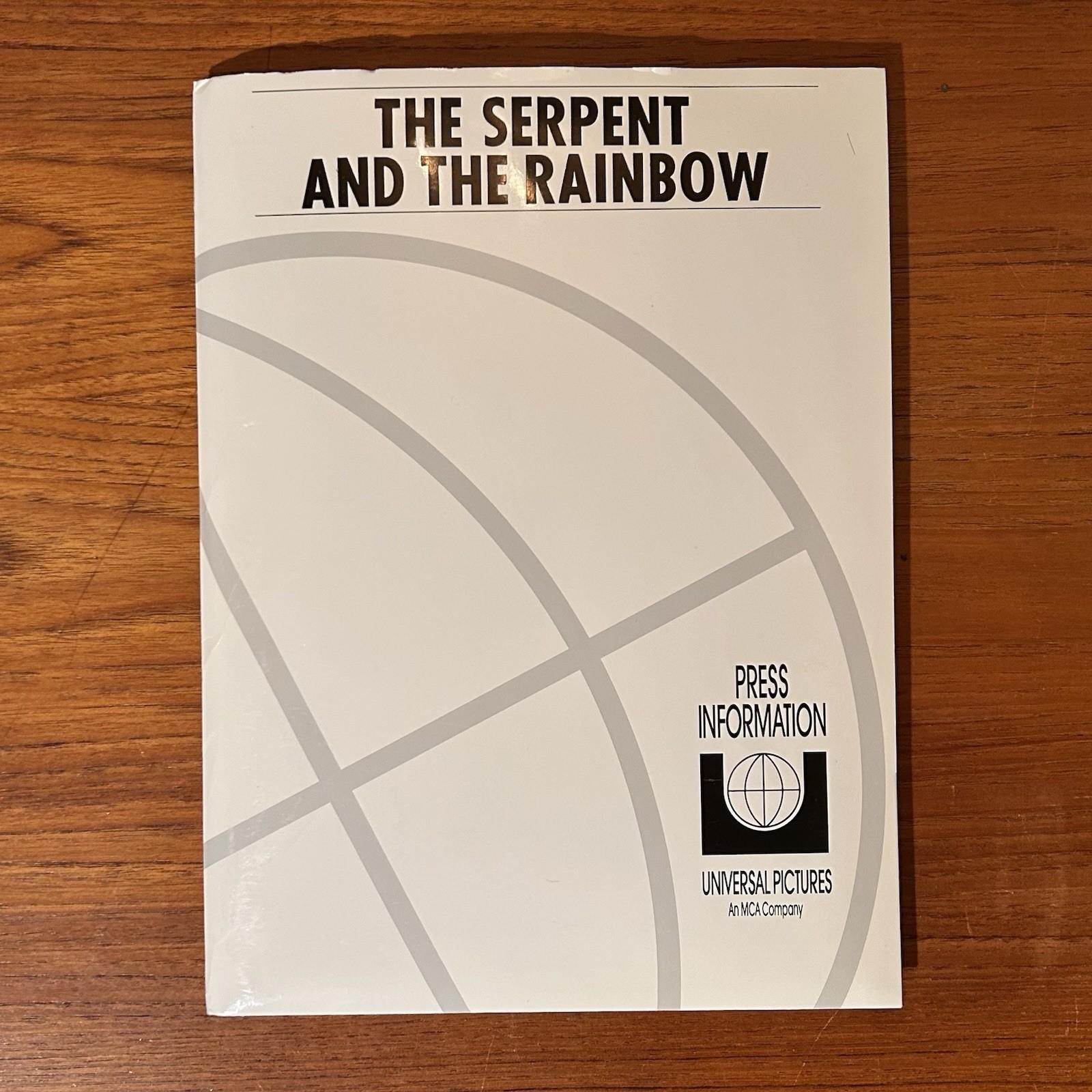 Rare THE SERPENT AND THE RAINBOW 1988 Press Kit Stills Transparencies Horror EXC
