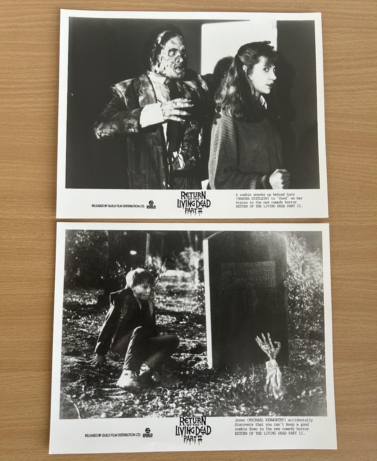 Return Of The Living Dead Part II Cinema Lobby Cards x2 Vintage 1988 VGC