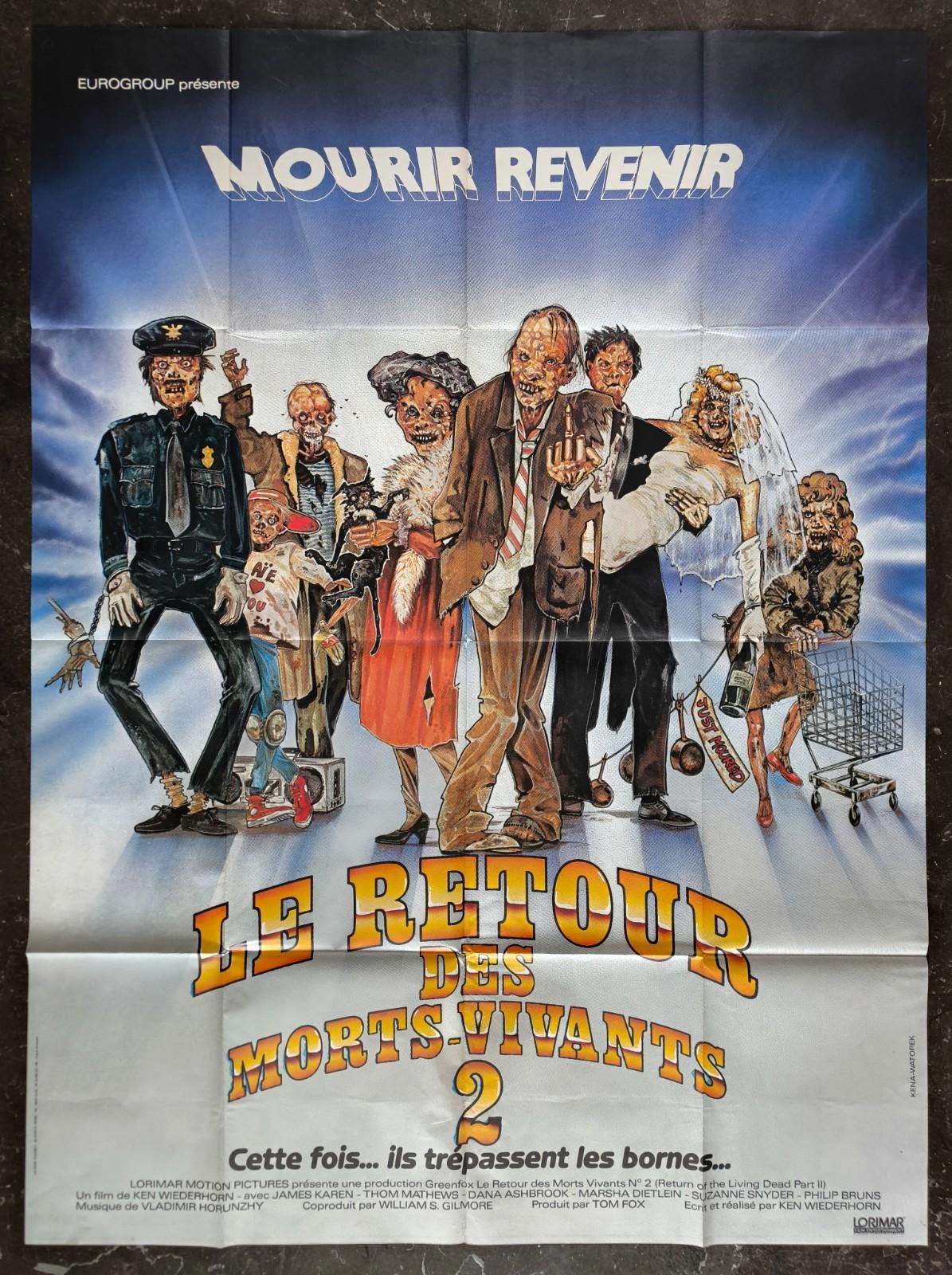 THE RETURN OF THE LIVING DEAD 2 horror french ORIGINAL movie poster LARGE