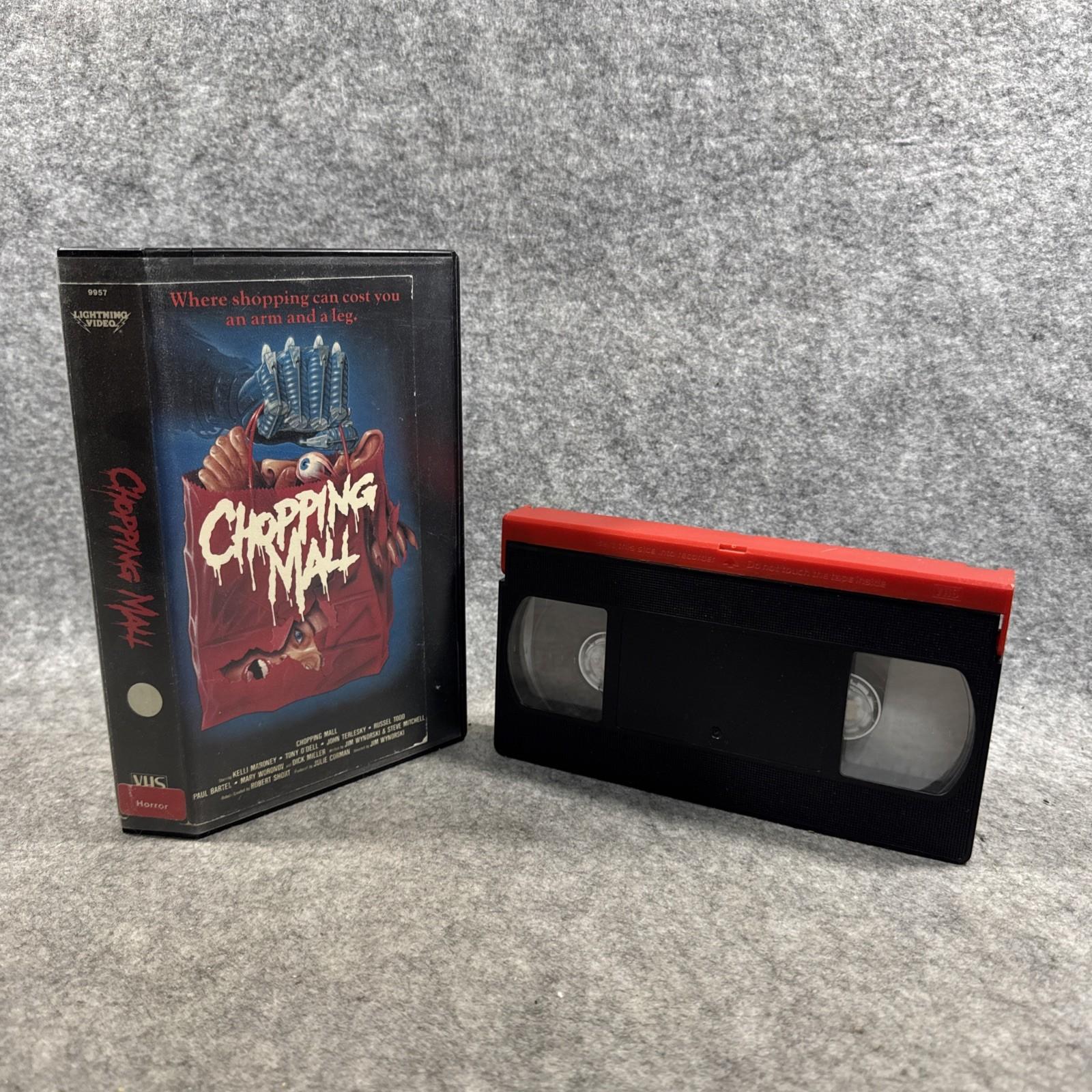 Chopping Mall VHS Lightning Video Cut Box Tested Replaced Shell