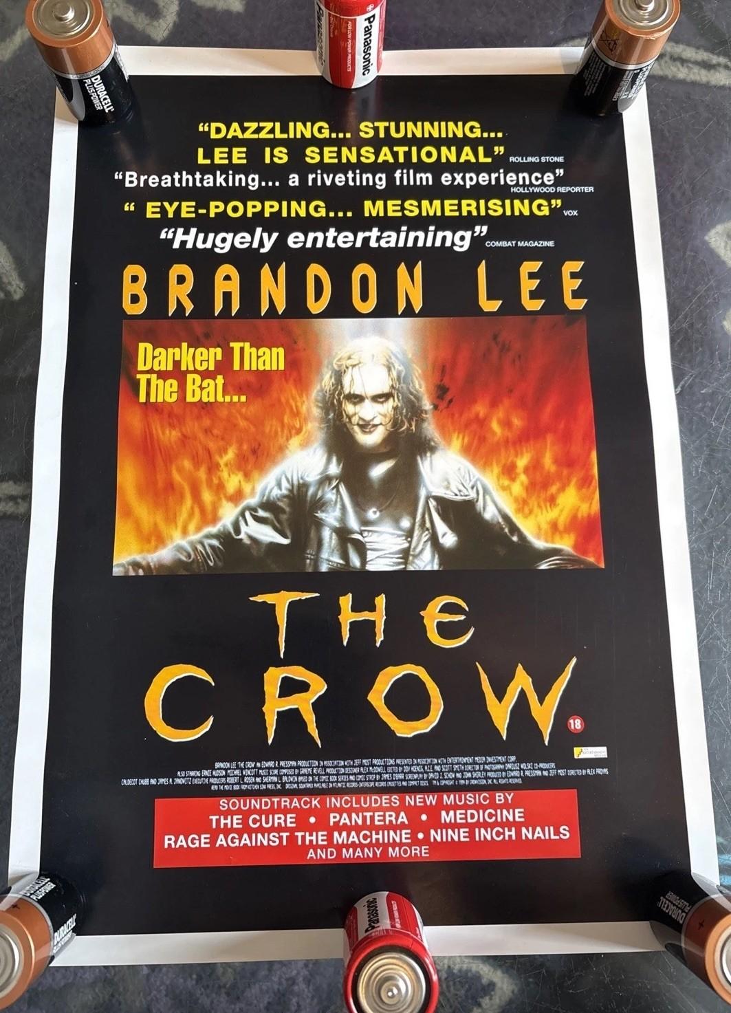 The Crow 1994 Original Film Movie Poster Rare 16x12 Rolled Brandon Lee