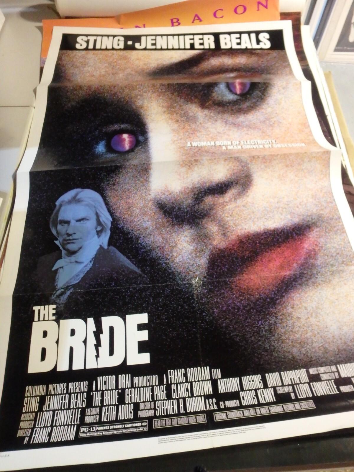 "THE BRIDE" STING/JENNIFER BEALS 1985 ORIGINAL ONE SHEET POSTER !