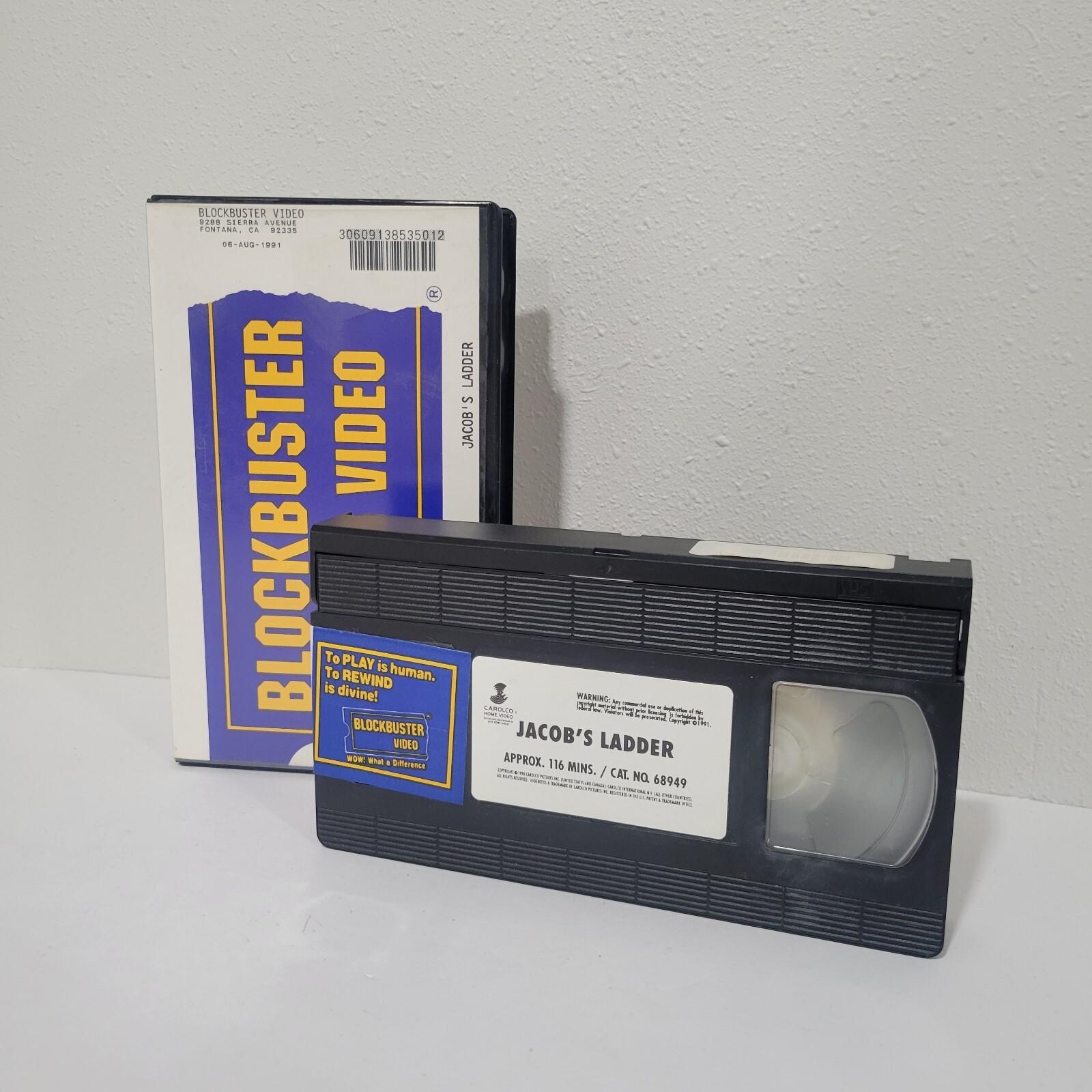 Vintage Jacob's Ladder VHS 1990 Blockbuster Clam Shell Case 90s Horror Mystery