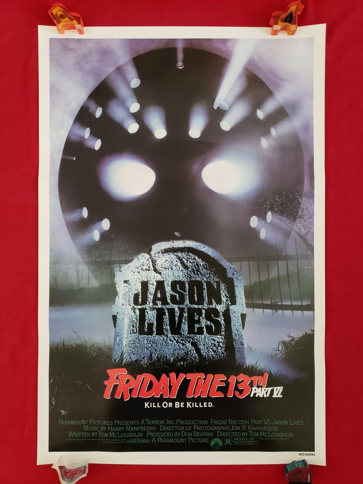 FRIDAY THE 13TH PART VI 6 1986 ORIGINAL MOVIE POSTER ROLLED 1SH JASON LIVES NM-M