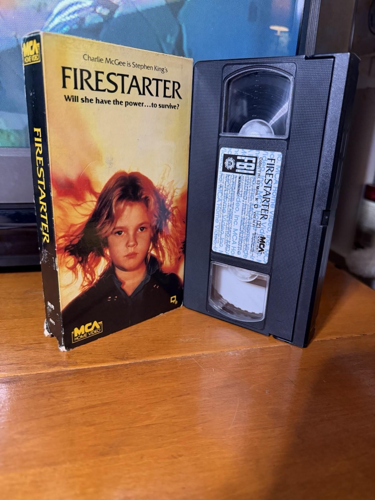 Firestarter ORIGINAL Stephen King 1984 horror VHS Drew Barrymore David Keith 