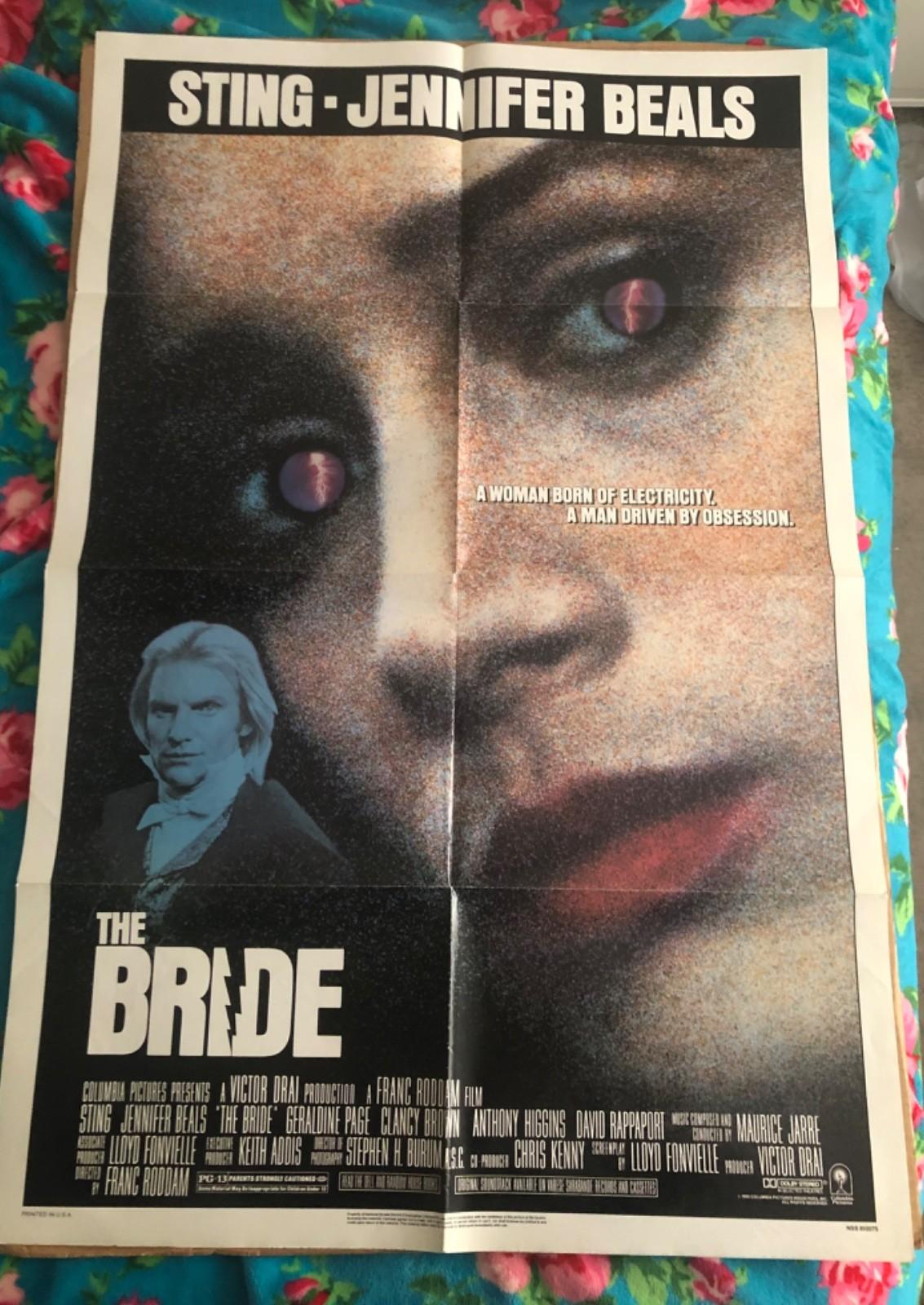 The Bride Original Movie Poster 27x41 Folded One Sheet 1985 Frankenstein Sting