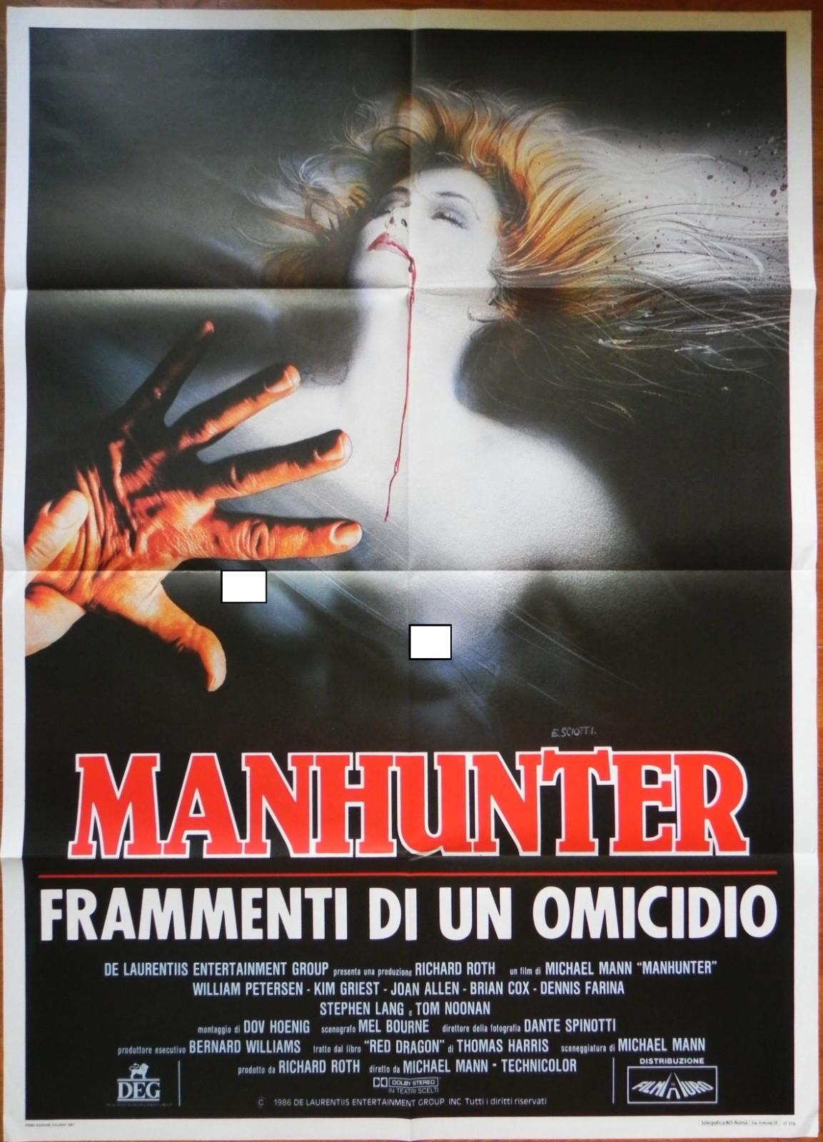 Manhunter 1986 Italian 2F Poster Michael Mann William Petersen Joan Allen