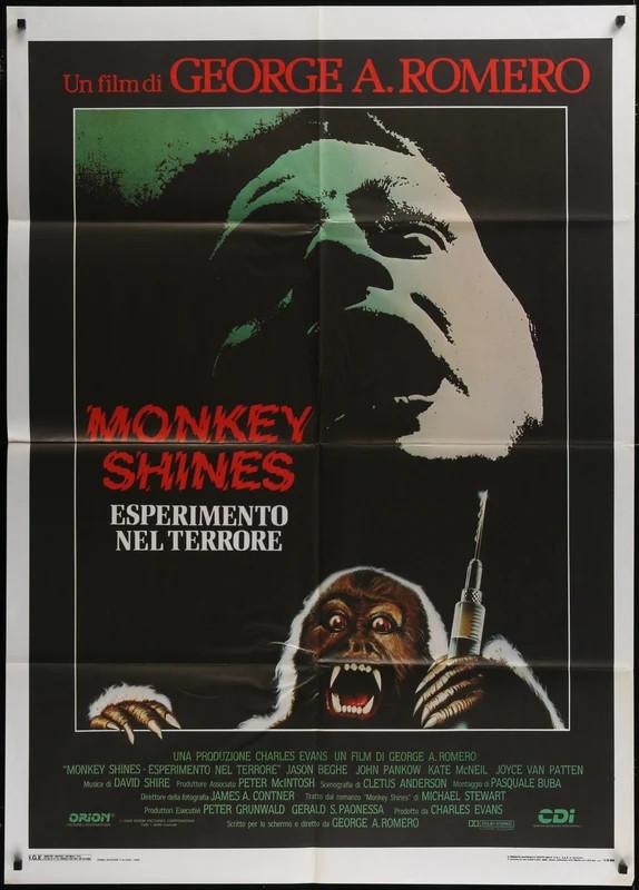 Monkey Shines 1988 Original Italian 1P Movie Poster 39x55 George Romero Horror