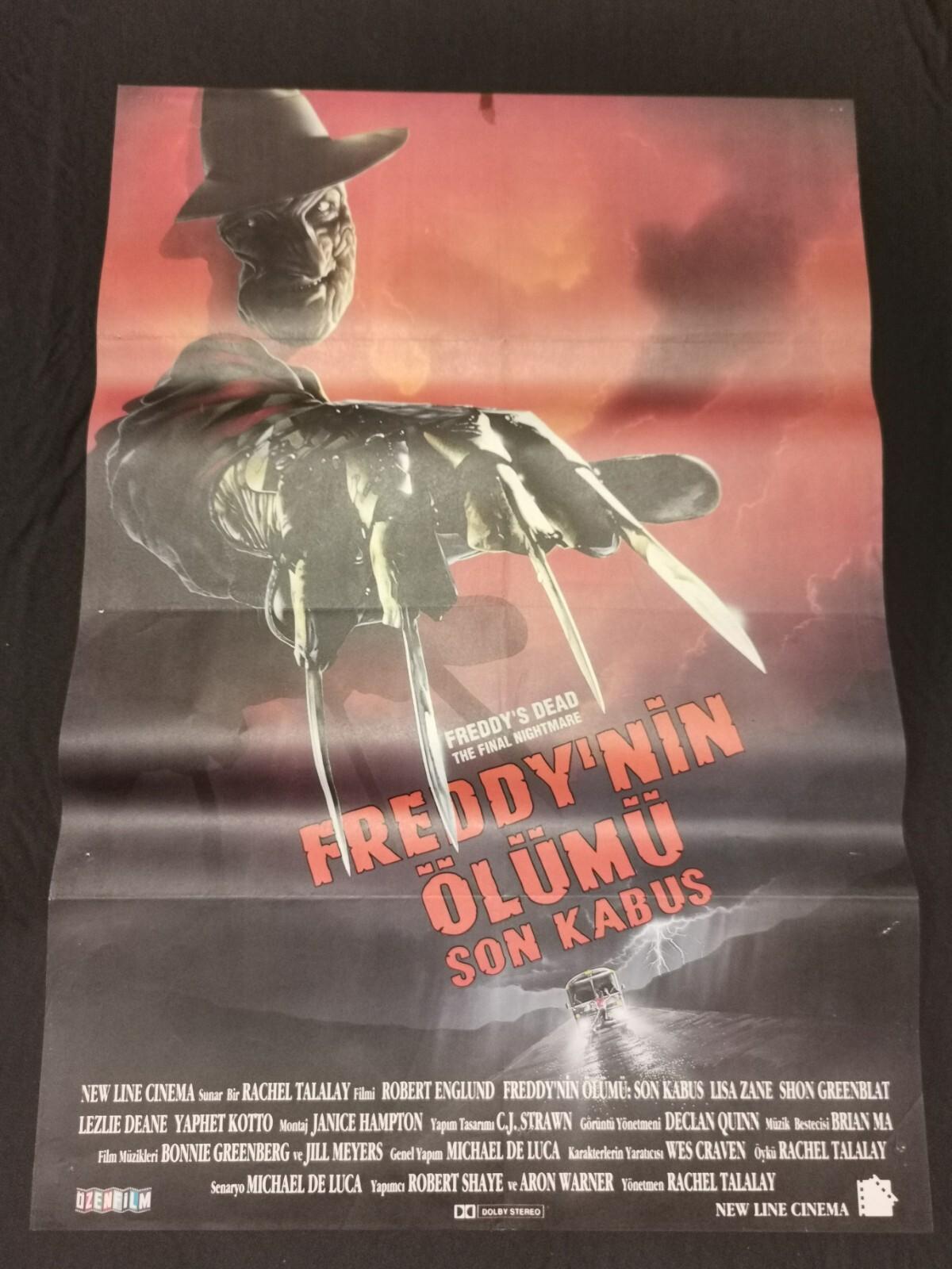 Freddy's Dead The Final Nightmare Original Vintage Movie Poster Turkish 1991
