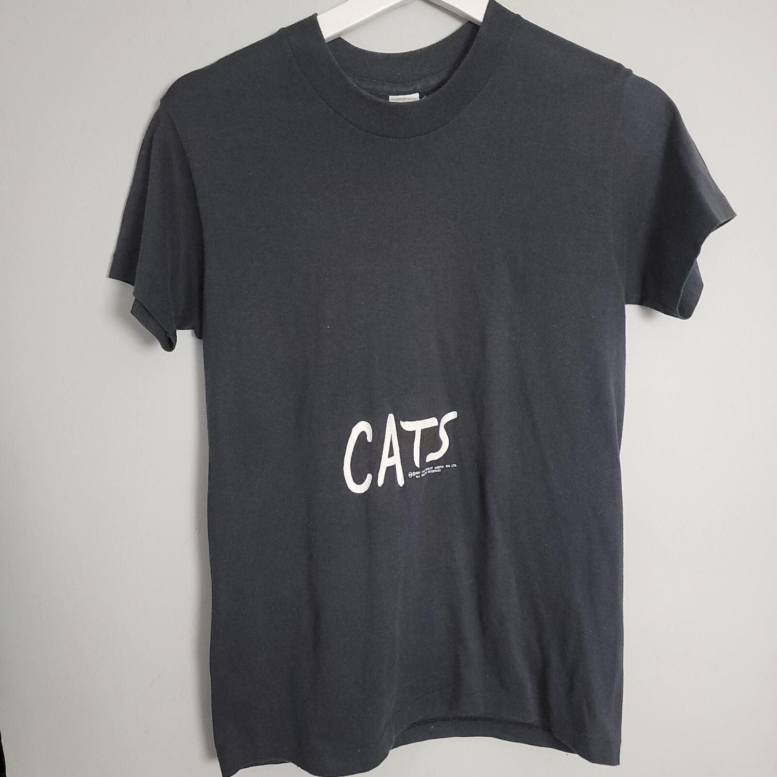 Vintage 80s CATS Broadway Musical Black T-shirt 1981 Cat Eyes MEDIUM