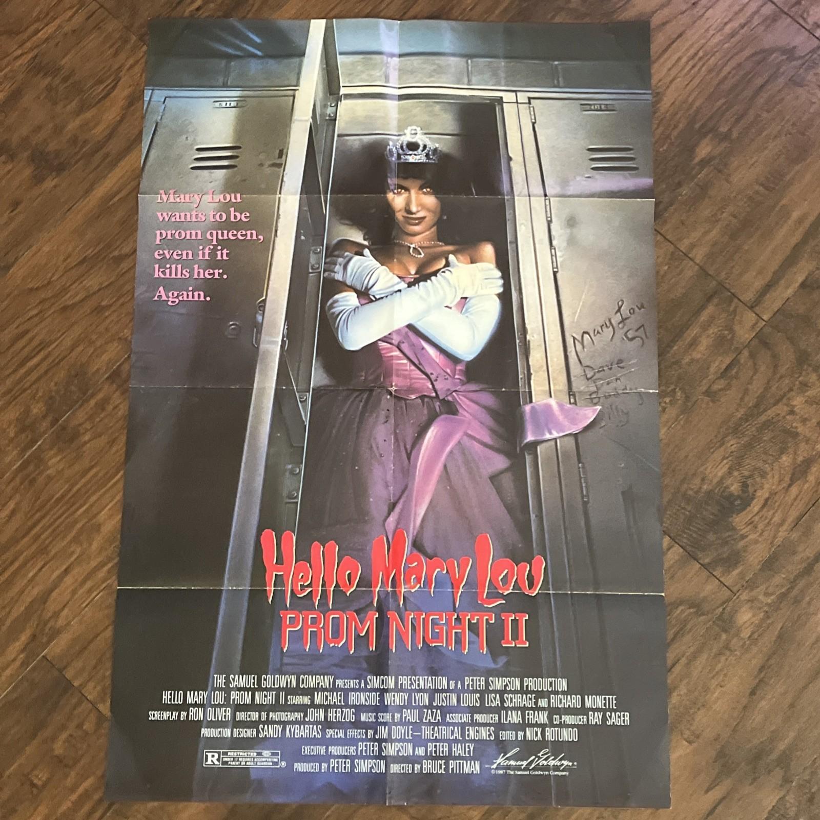 Prom Night II 2 Hello Mary Lou Original Movie Poster 1987 40x26 Rare Horror