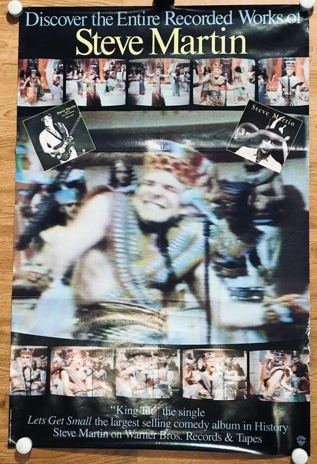 Steve Martin Original Warner Bros King Tut Album Insert Promo Poster Folded-1978