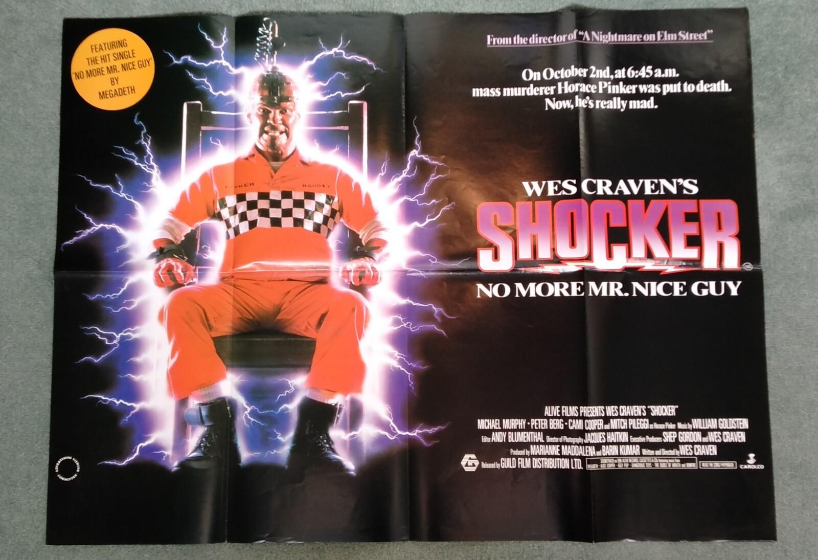 Wes Craven's SHOCKER (1989) original UK quad movie poster - Mitch Pileggi horror