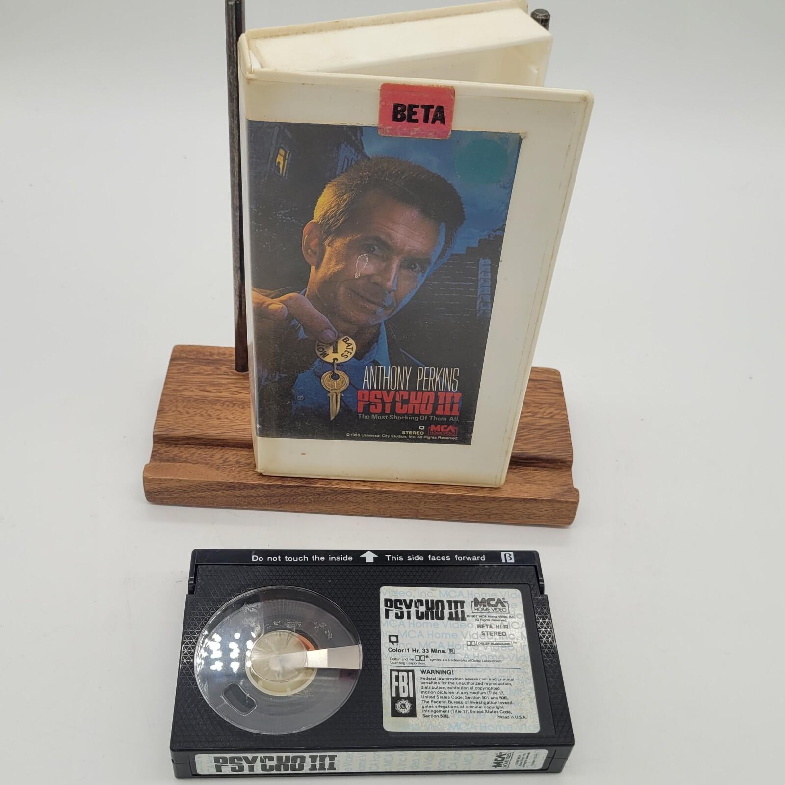 Rare Psycho III Beta Max Tape Rare Thriller Horror Not VHS! In Hard Case