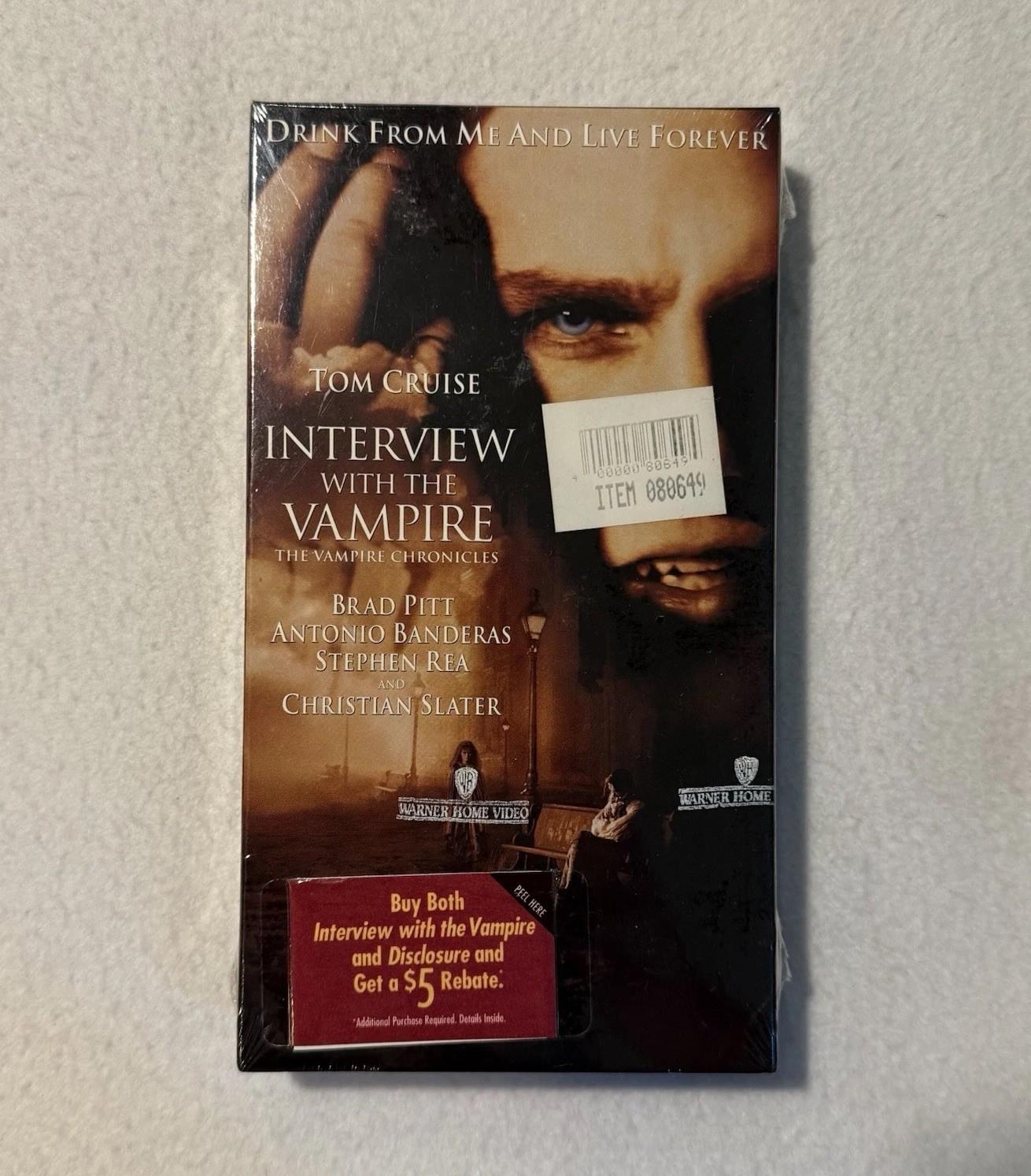 Interview With The Vampire Sealed VHS Warner Home Video Original 1995 Watermarks