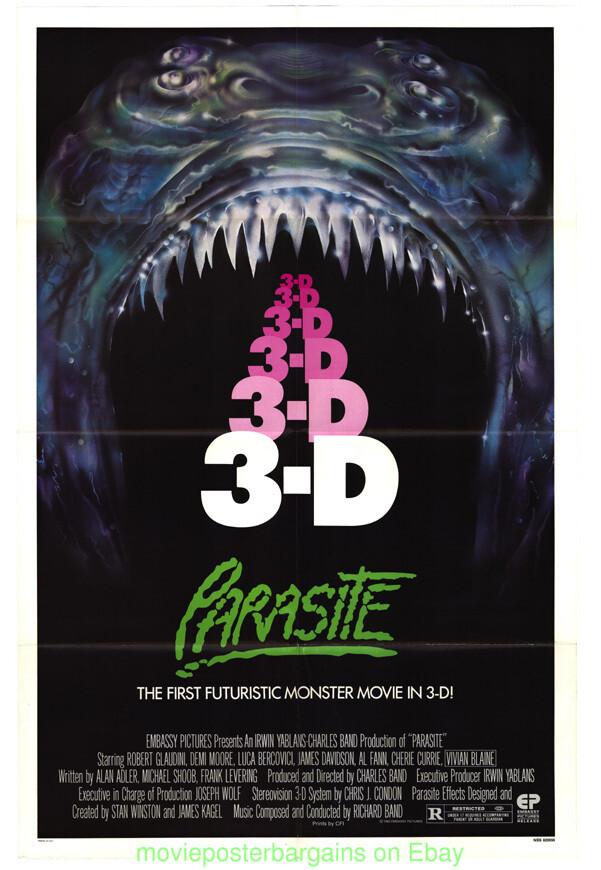 PARASITE MOVIE POSTER Original 27x41 Folded 1982 Horror Film