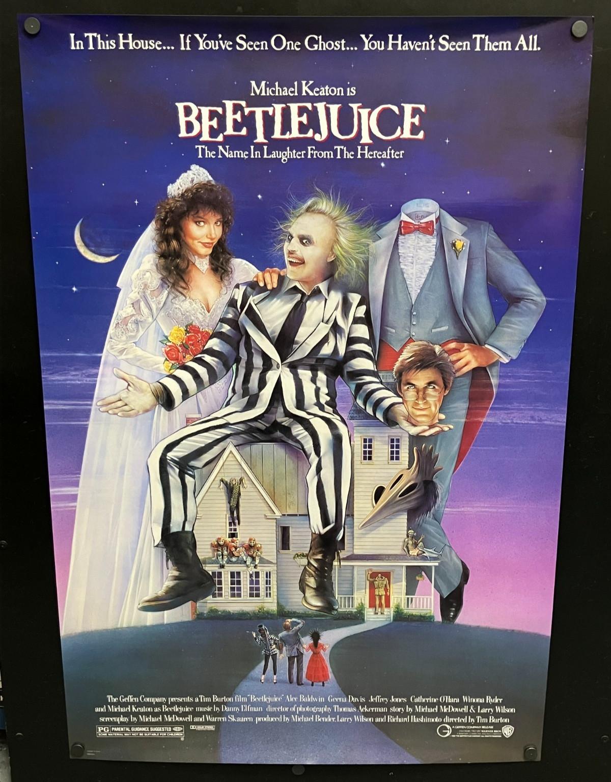 original 1988 BEETLEJUICE Rolled Theatrical Movie Poster 27x40 - Beautiful!!