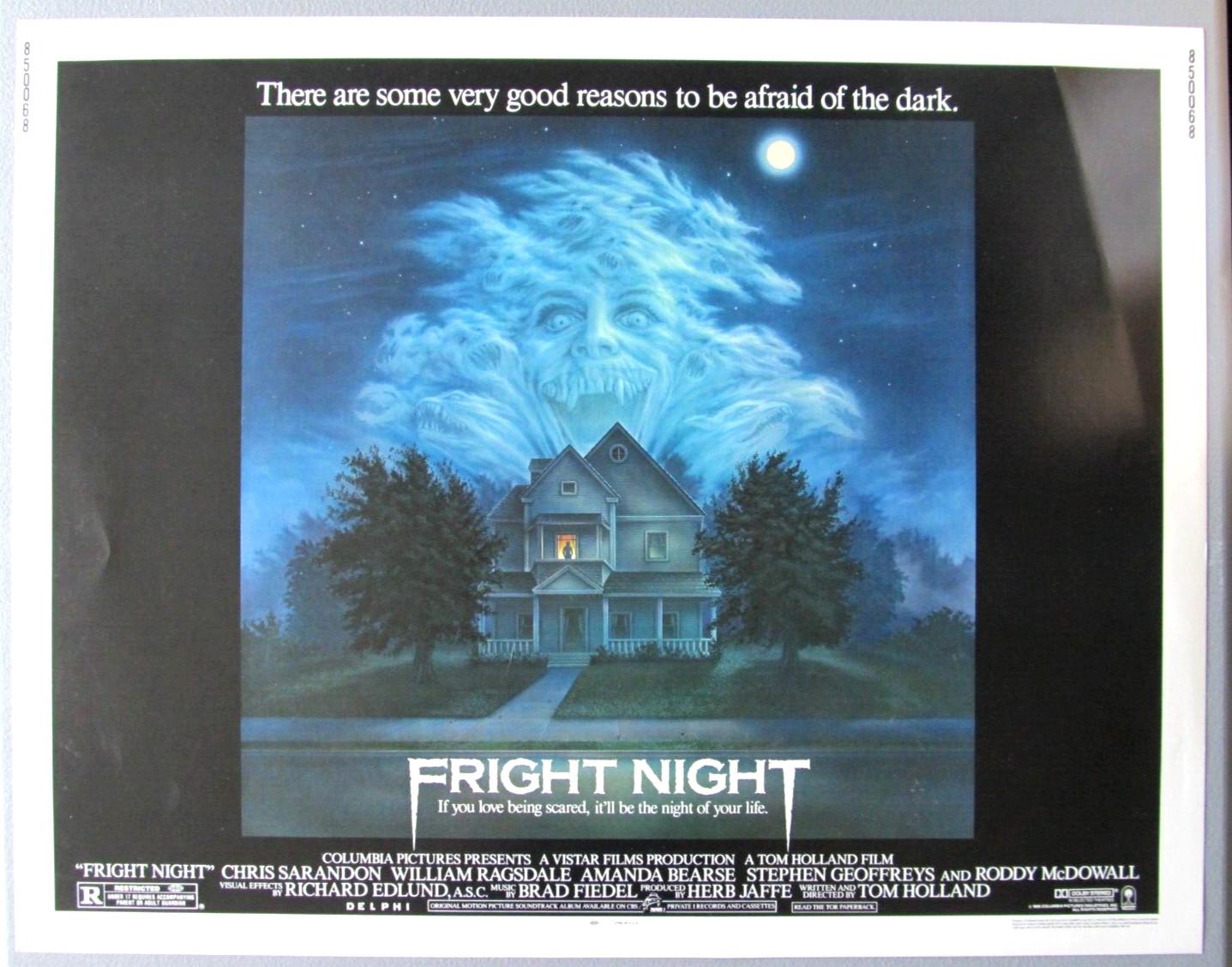 FRIGHT NIGHT ORIGINAL ROLLED 22X28 MOVIE POSTER 1985 HALF SHEET RODDY MCDOWALL