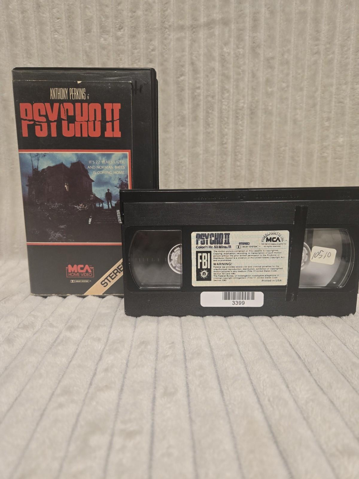 Psycho II VHS 1983 MCA Clamshell Anthony Perkins Horror “Norman Bates Returns"