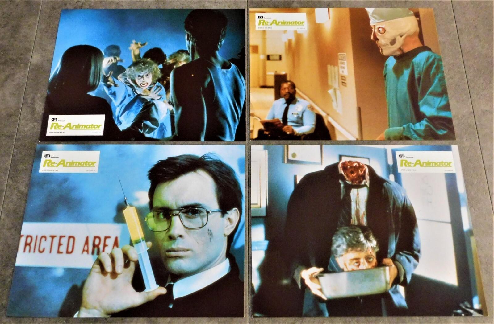 H. P. Lovecraft's Re-Animator 8 Original French Lobby Cards 9"11 1985