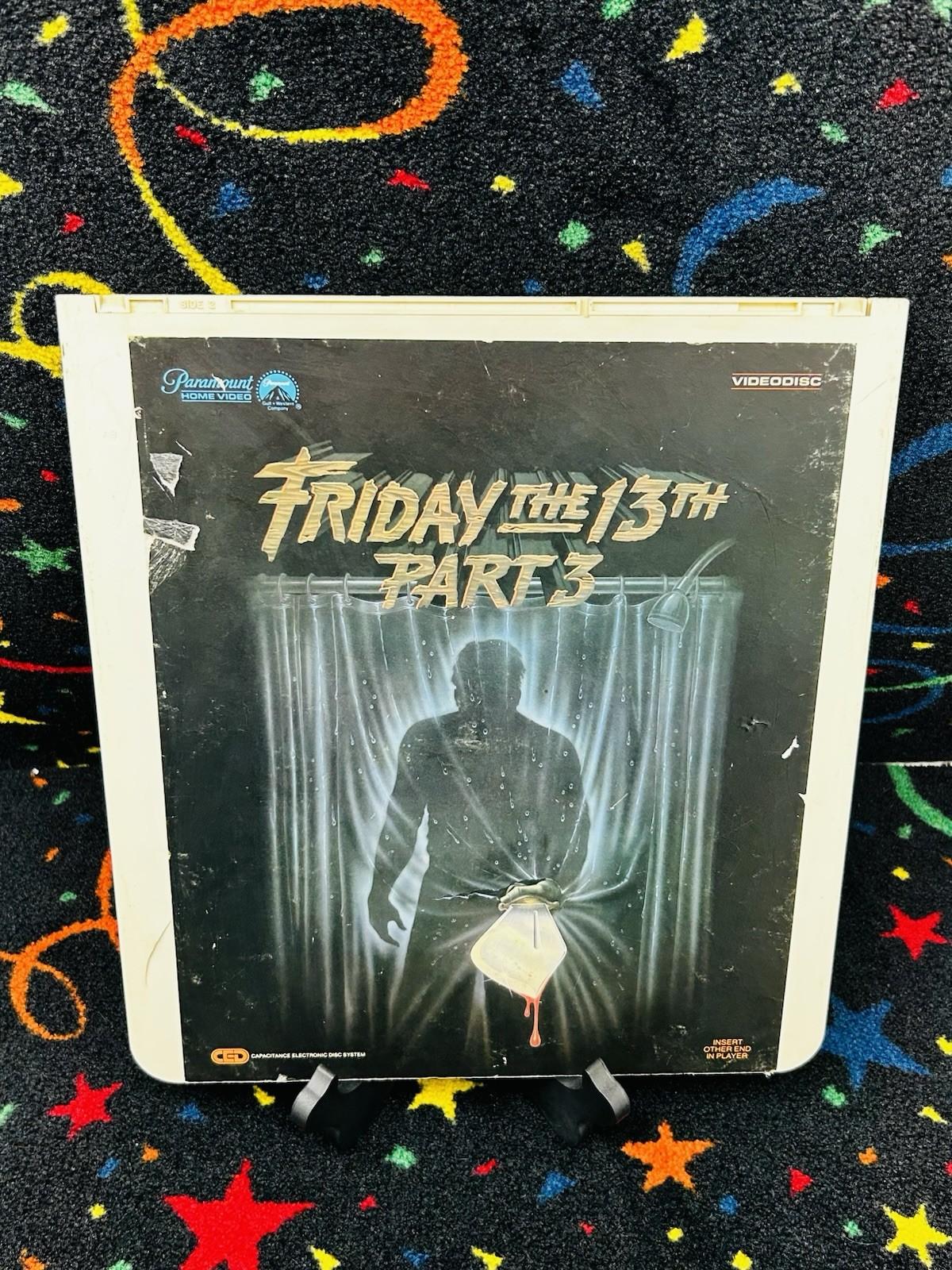 Friday the 13th Part III LaserDisc LD 1982 Horror Jason Voorhees Paramount Video