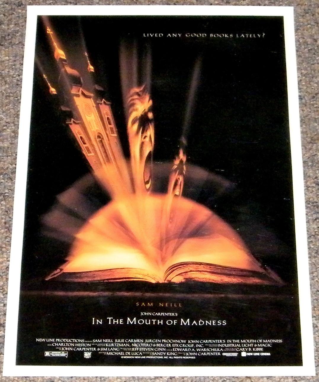 John Carpenter's IN THE MOUTH OF MADNESS 1994 ORIGINAL 13x20 HORROR MOVIE POSTER
