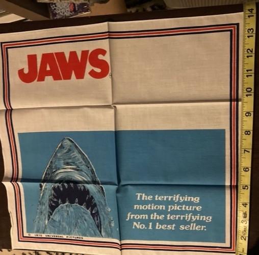 Jaws handkerchief Japan 1975 Original RARE Steven Spielbergs Scary Horror Sharks