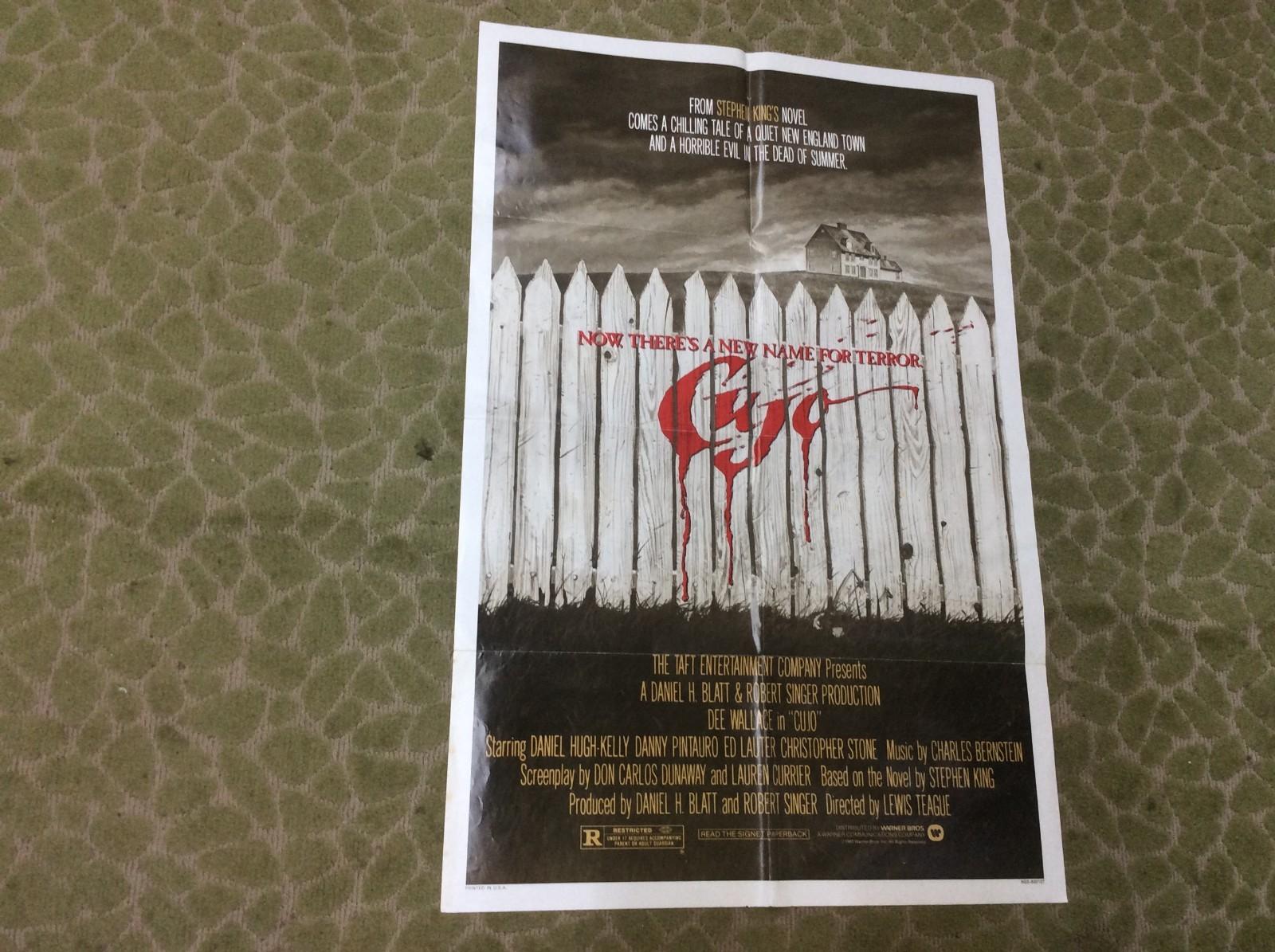 CUJO 1983 - ORIGINAL ONE SHEET VINTAGE MOVIE POSTER 27x41 HORROR STEPHEN KING