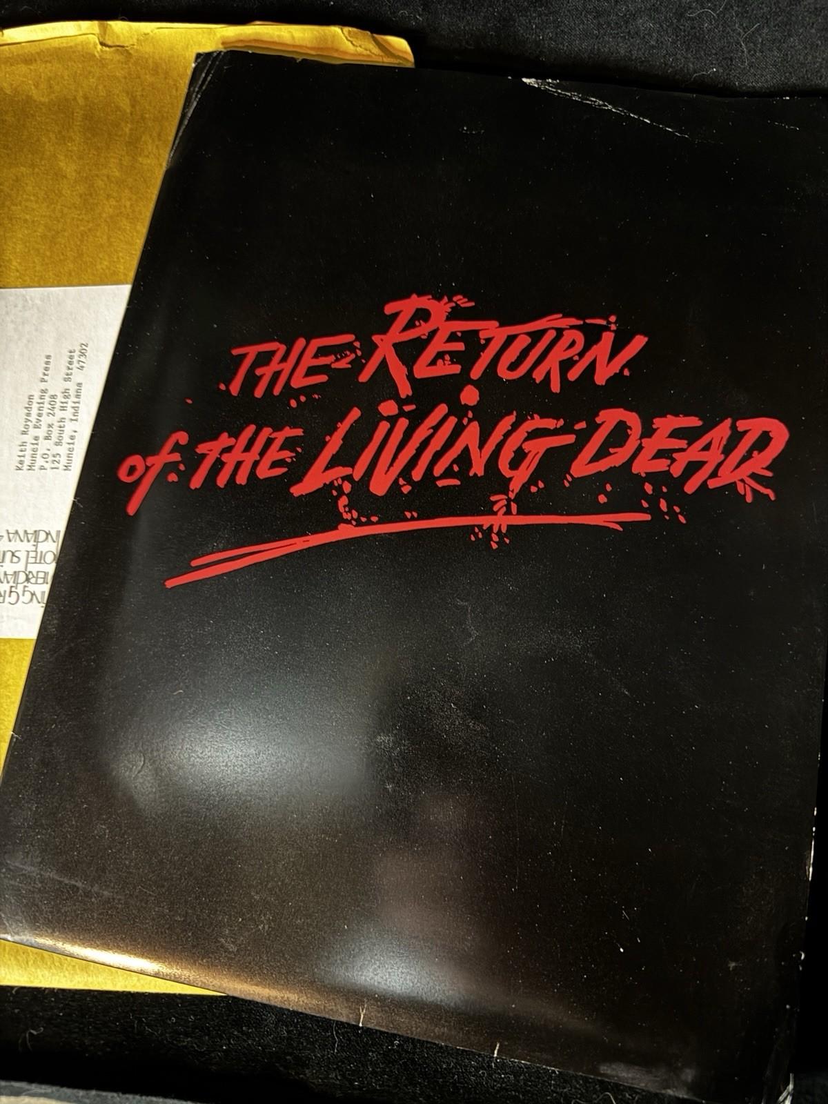 RARE  Return of the Living Dead 1985 Press Kit With 8x10 Photographs