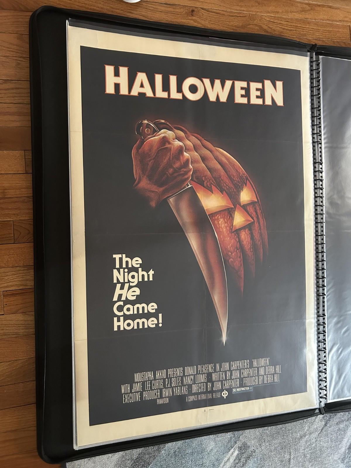 Halloween 1978 Theatrical Movie One Sheet Blue Rating Box USA Rare Myers Classic
