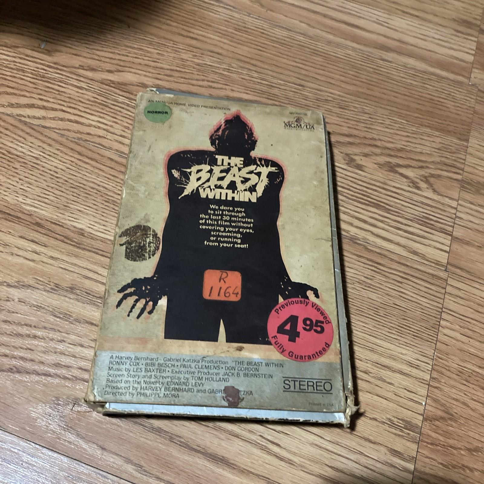 The Beast Within Rare Horror VHS