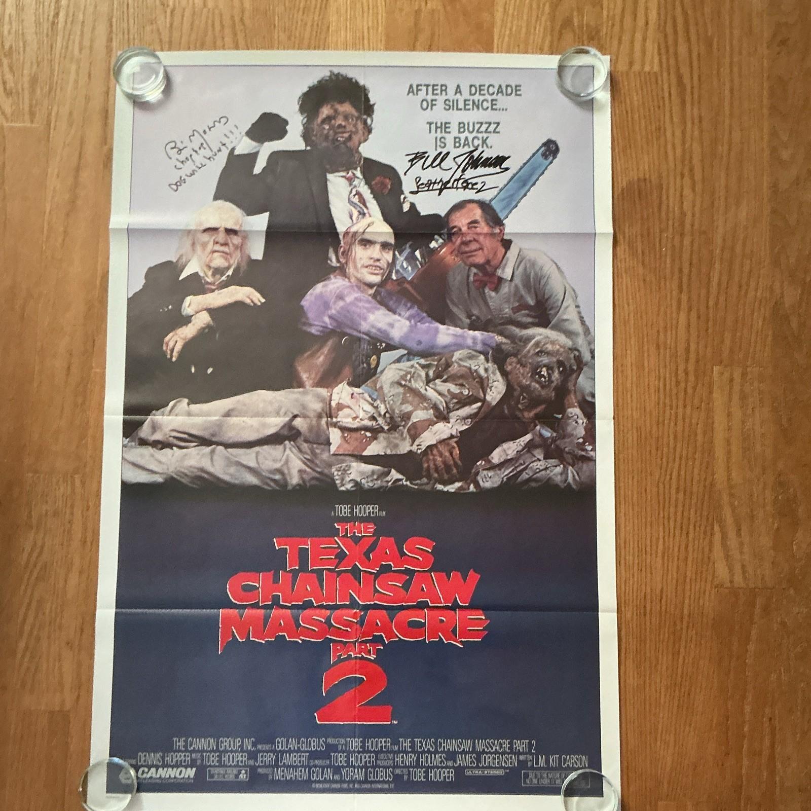 The Texas Chainsaw Massacre Part 2 Original Movie Poster Signed 27 x 41