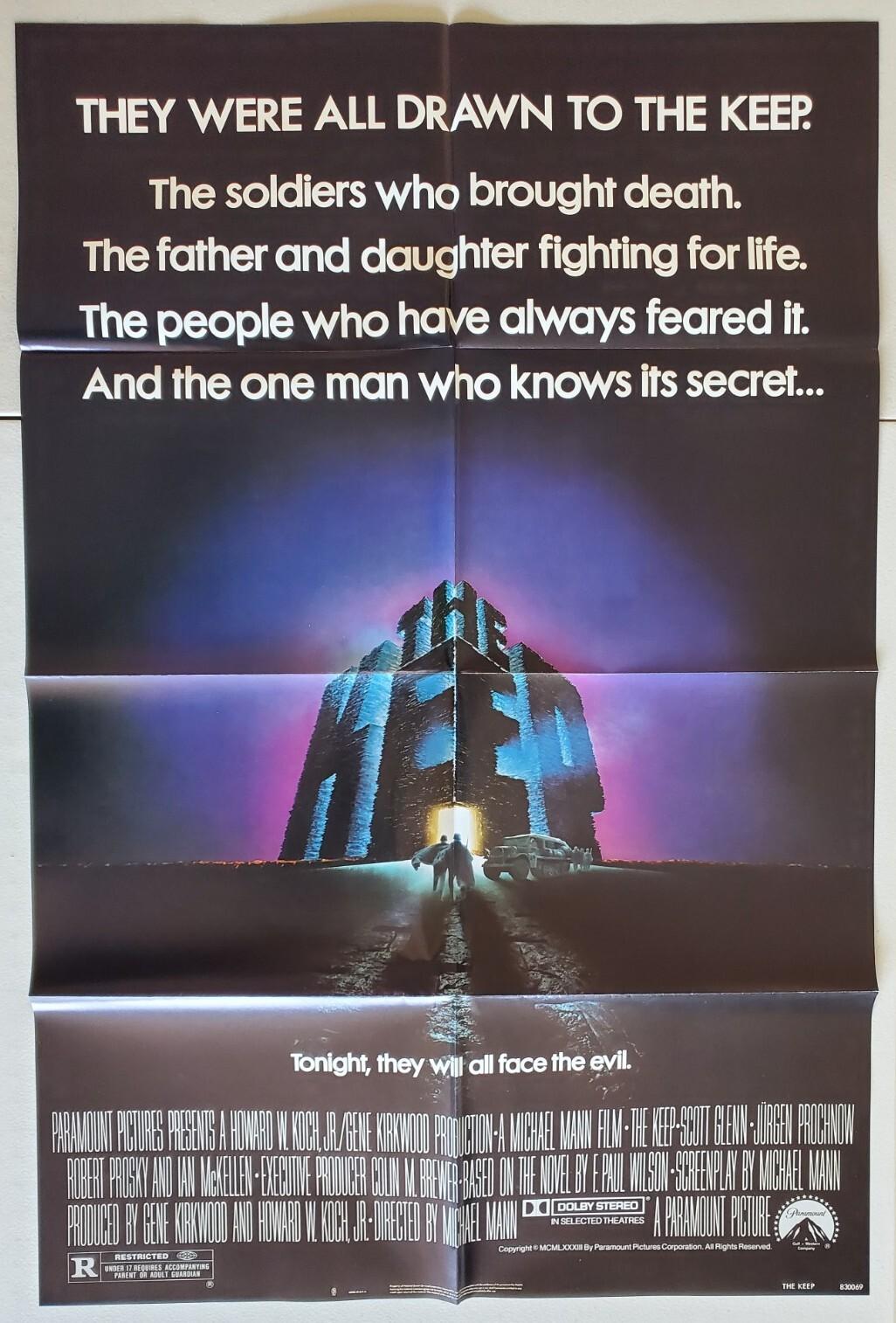 THE KEEP ORIGINAL FOLDED MOVIE POSTER SCOTT GLENN MICHAEL MANN 1983 HORROR 27X41