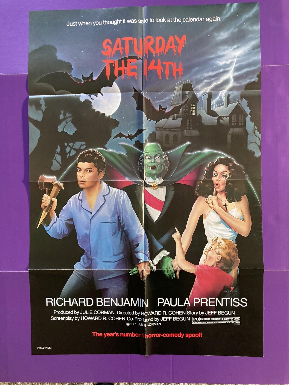 SATURDAY THE 14th ORIGINAL ONE SHEET MOVIE POSTER 1981 Richard Benjamin