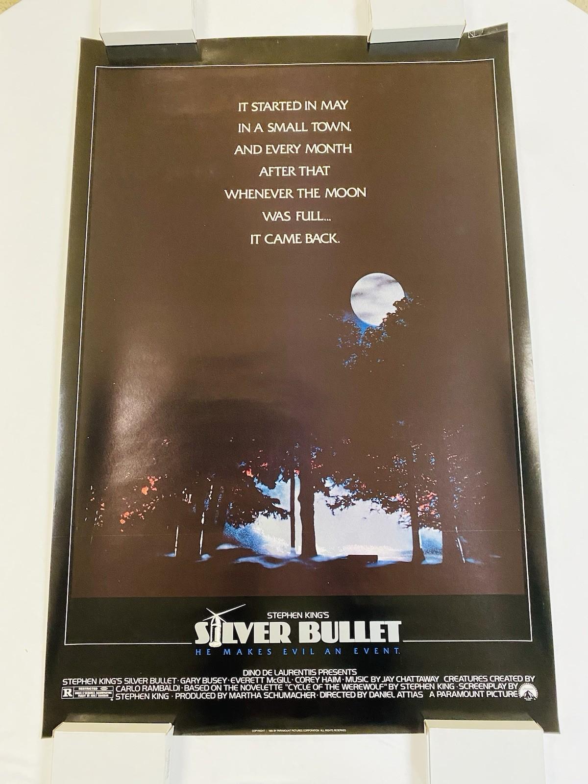 1985 SILVER BULLET ORIGINAL ROLLED UNUSED 27X41 MOVIE POSTER STEPHEN KING HORROR