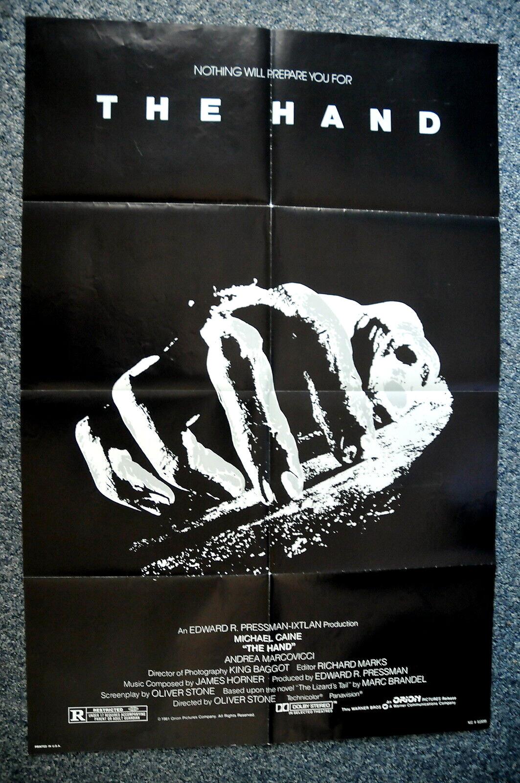 THE HAND Original 1981 American One Sheet Horror Movie Poster Michael Caine