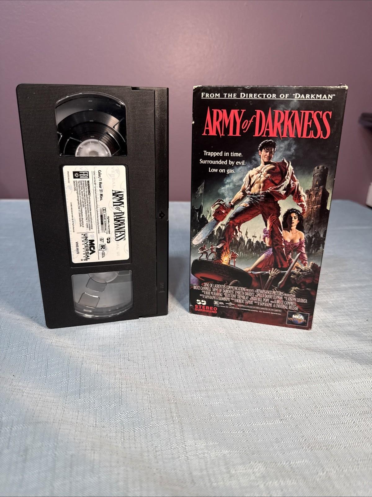 Army of Darkness VHS 1992 Sam Raimi Bruce Campbell Horror Movie Vintage
