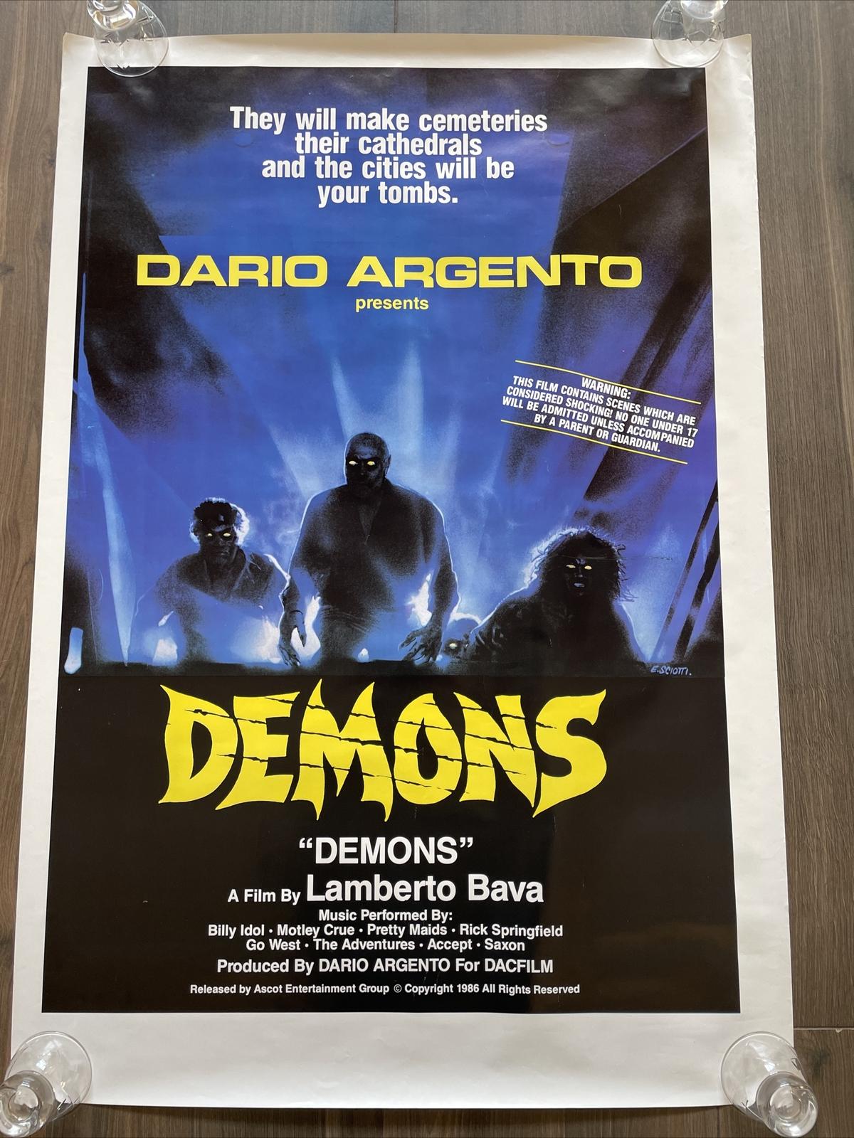 Demons original one sheet movie poster 1986 Dario Argento horror