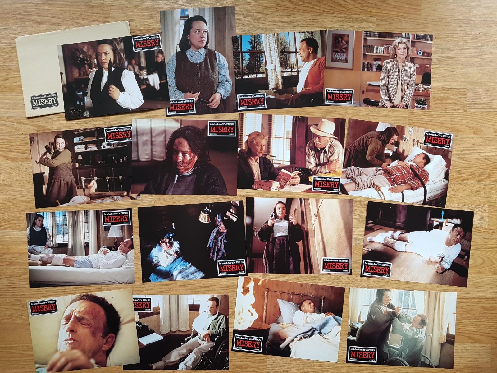 Stephen King MISERY - rare German lobby card set  1990 JAMES CAAN Kathy Bates
