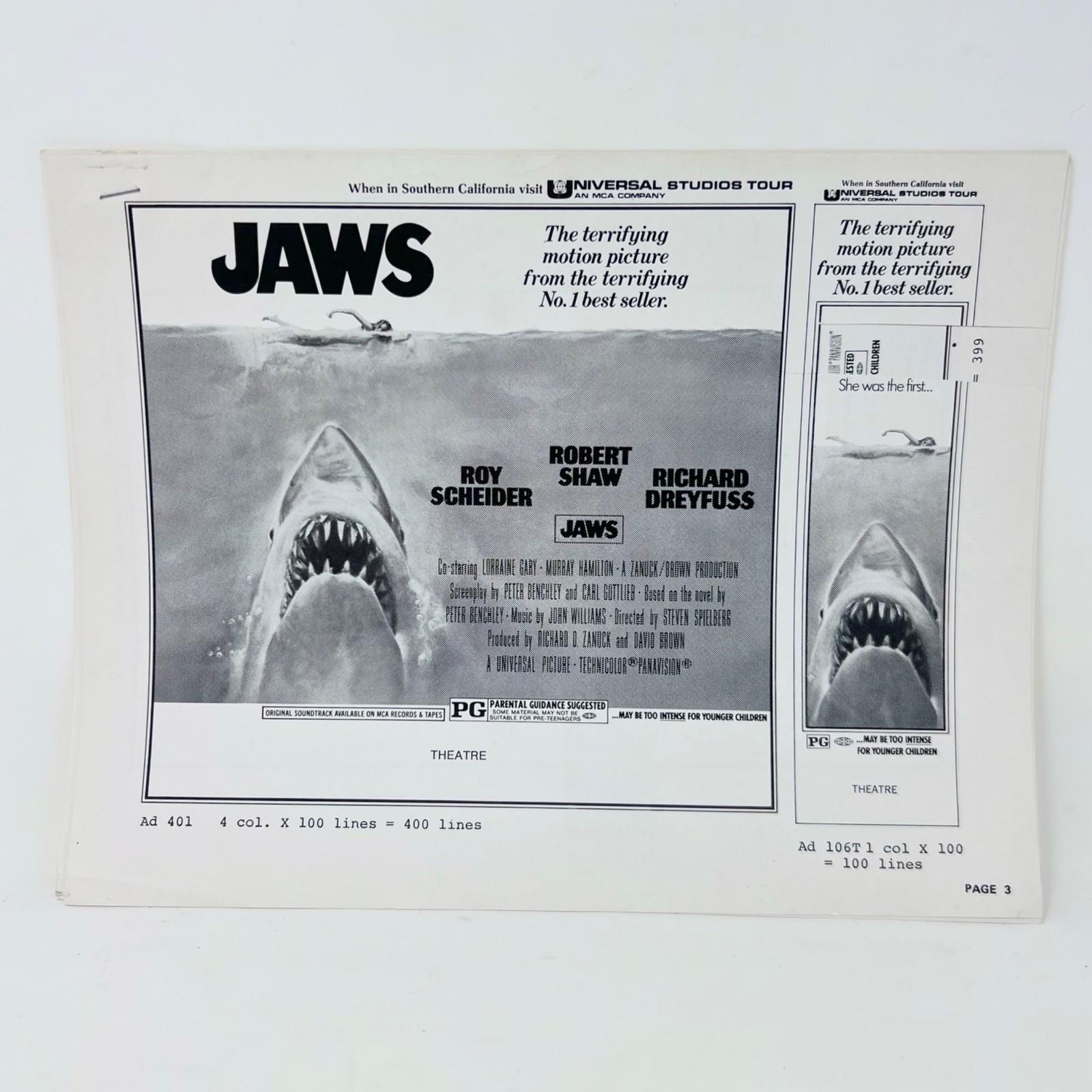 1975 Universal Studios Jaws Original Movie Pressbook (d)