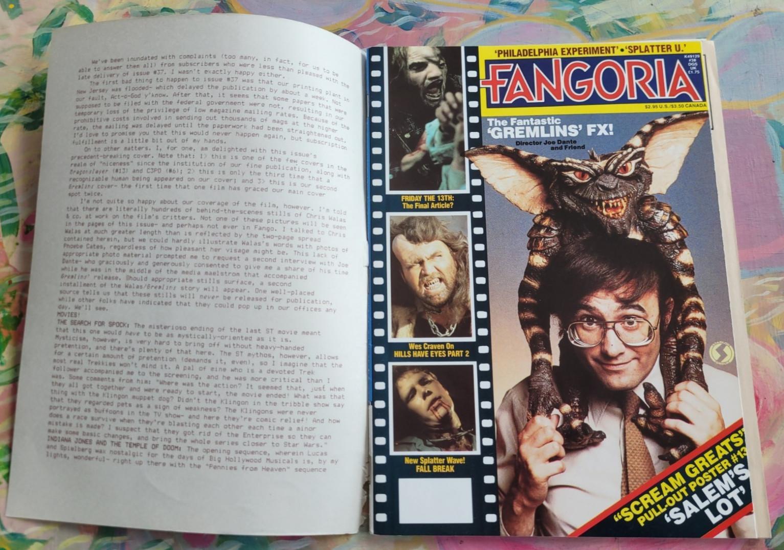 Fangoria #38 with original subscription newsletter Gremlins Salems Lot