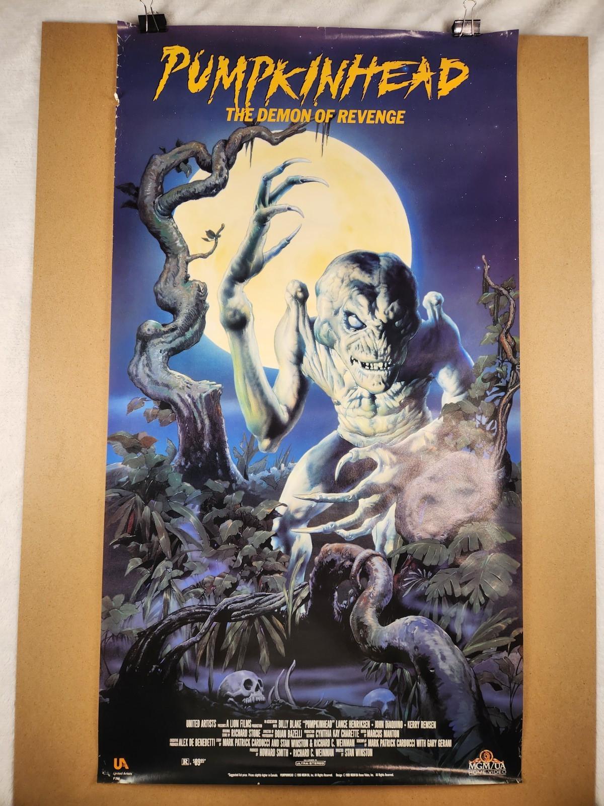 Pumpkinhead Video Store Promo Movie Poster 19.5x36 Horror Movie Art Rolled Rare